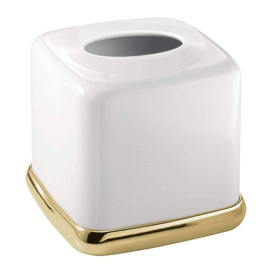 iDesign York Tissue Box Holder - White Brass