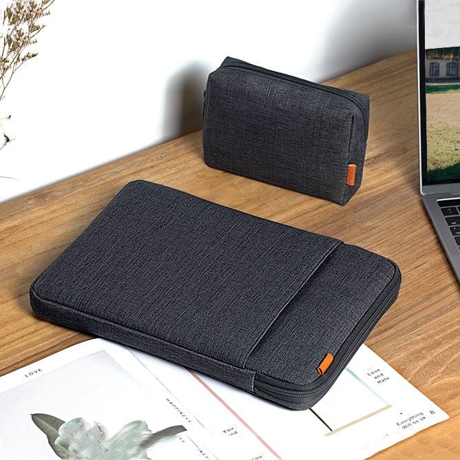 Inateck EdgeKeeper Laptop Sleeve and Pouch - Black Grey 16 Inches