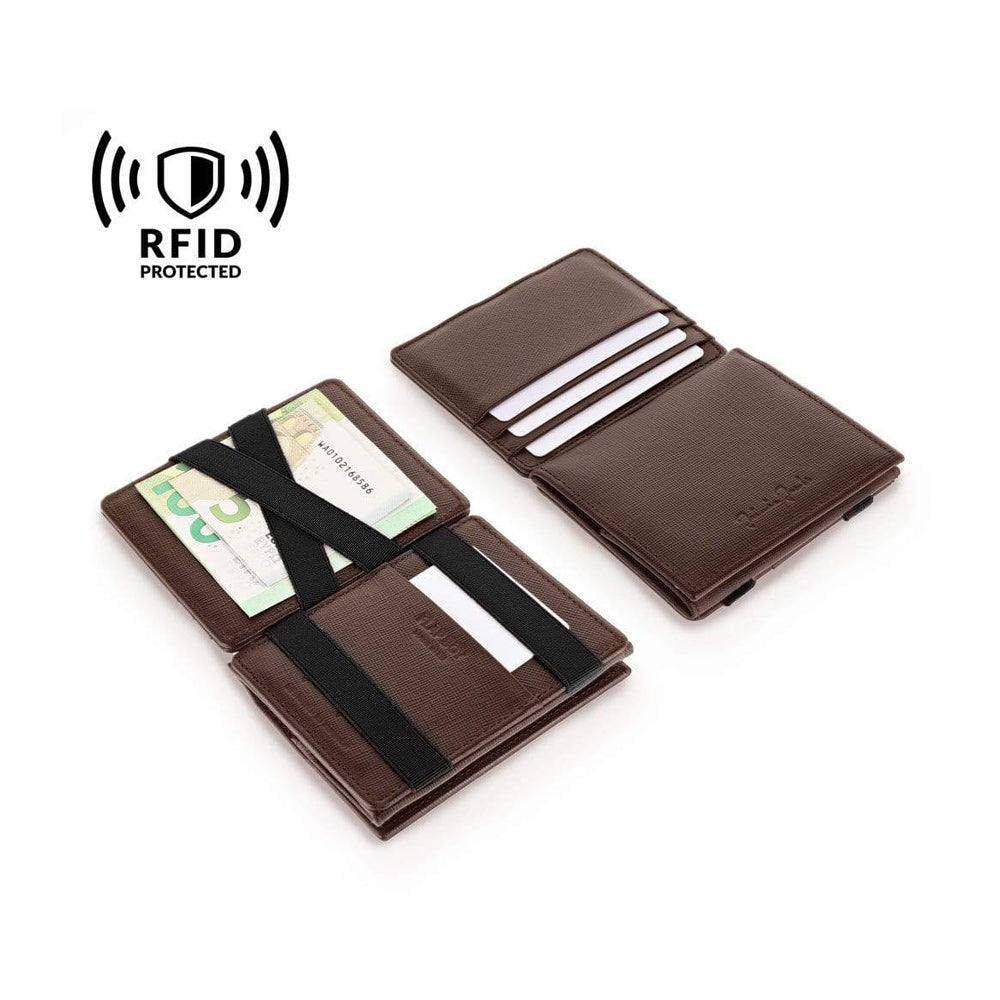 Jaimie Jacobs Germany Flap Boy Wallet with Coin Pouch - Saffiano Dark Brown