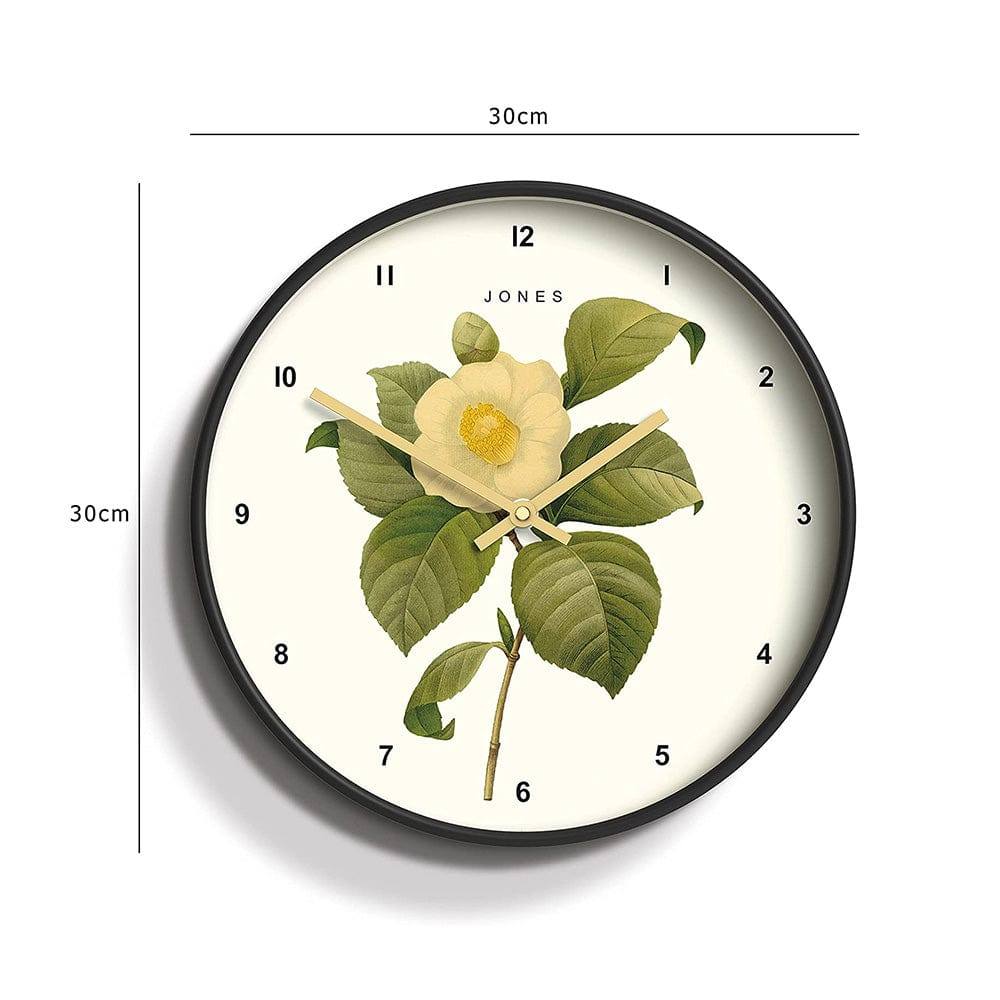 Jones Clocks Botanical Wall Clock 30cm - Charcoal Grey