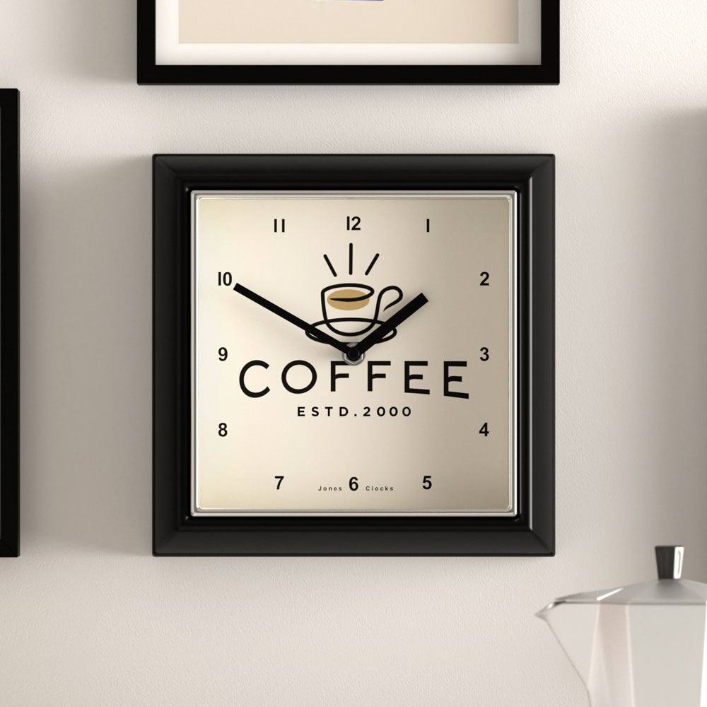 Jones Clocks Coffee Wall Clock - Black