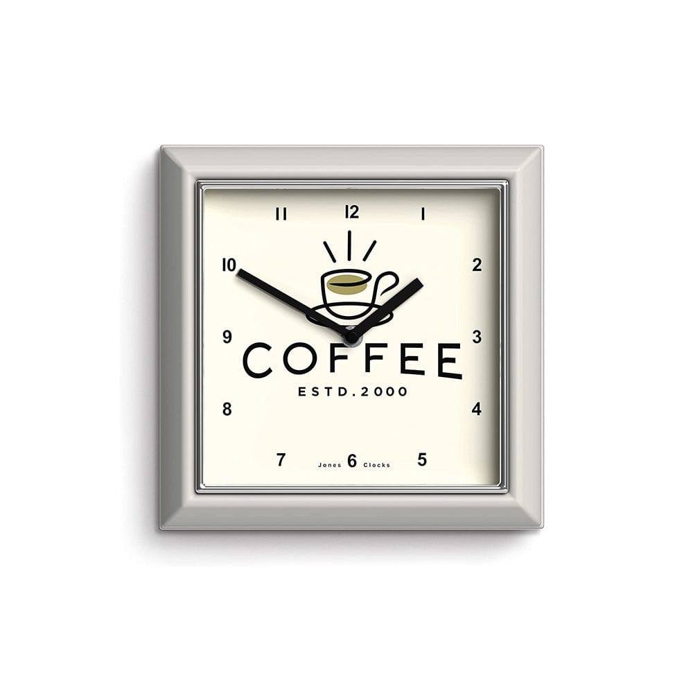 Jones Clocks Coffee Wall Clock - Pale Grey