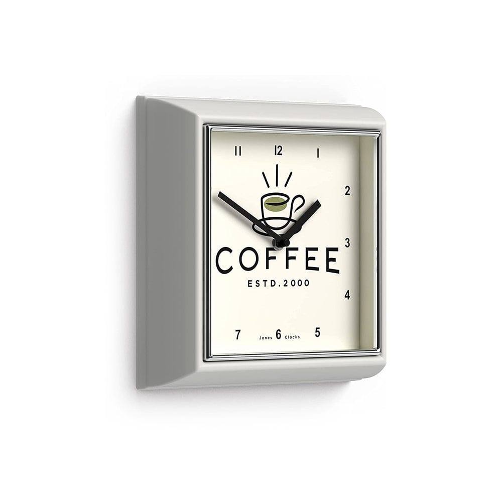 Jones Clocks Coffee Wall Clock - Pale Grey