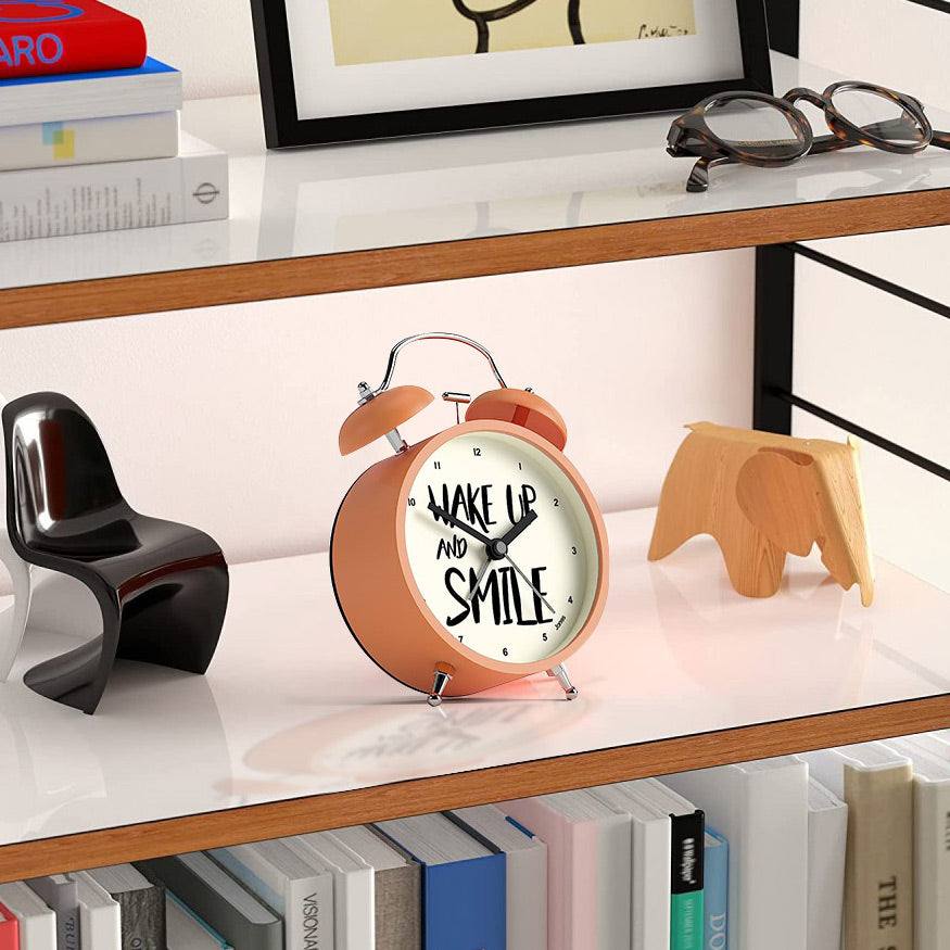 Jones Clocks Ringer Smile Alarm Clock - Fizzy Orange