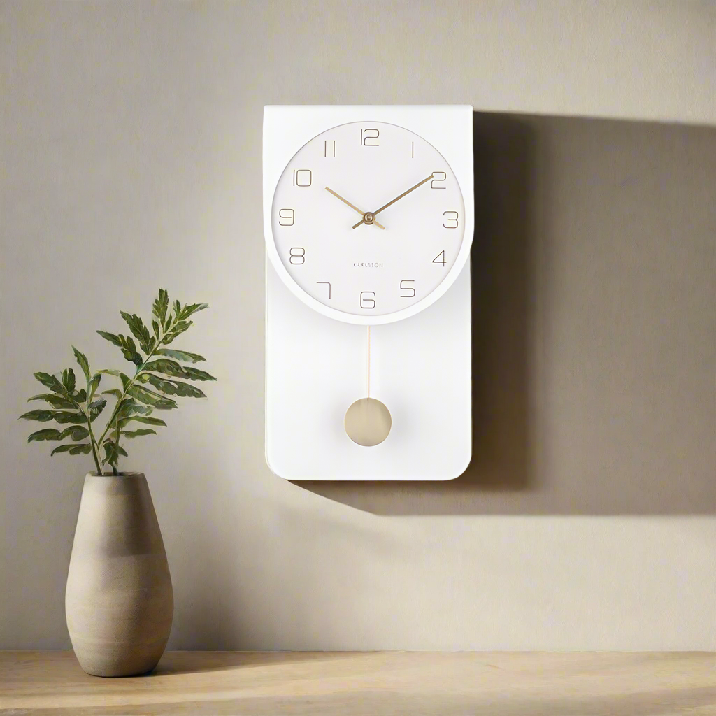 Casa Pendulum Wall Clock - White