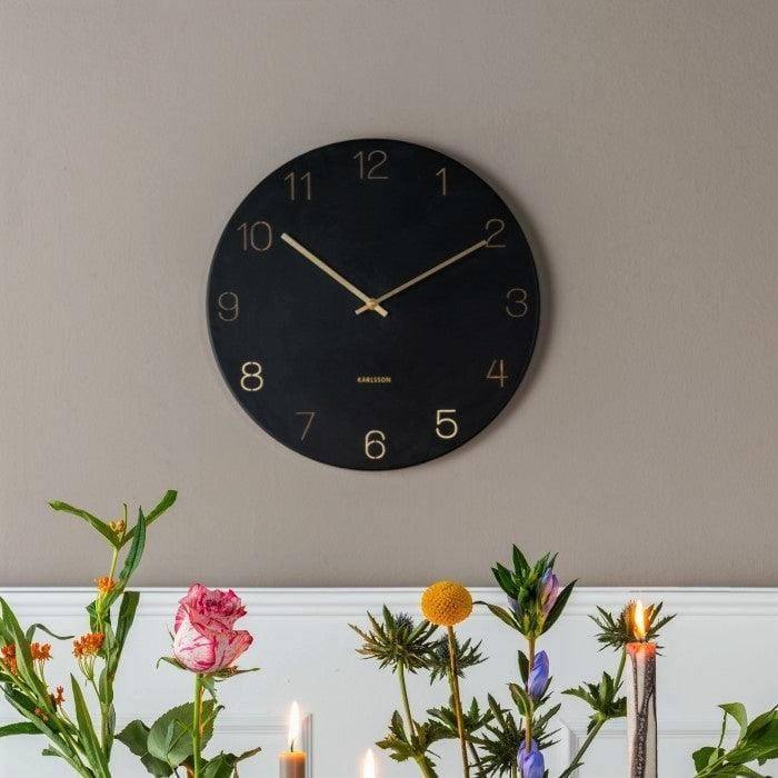 Karlsson Netherlands Charm Engraved Numbers Wall Clock 30cm - Black