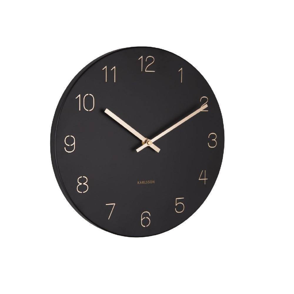 Karlsson Netherlands Charm Engraved Numbers Wall Clock 30cm - Black