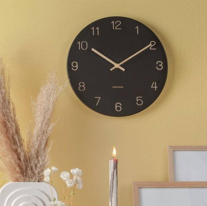 Karlsson Netherlands Charm Engraved Numbers Wall Clock 30cm - Black