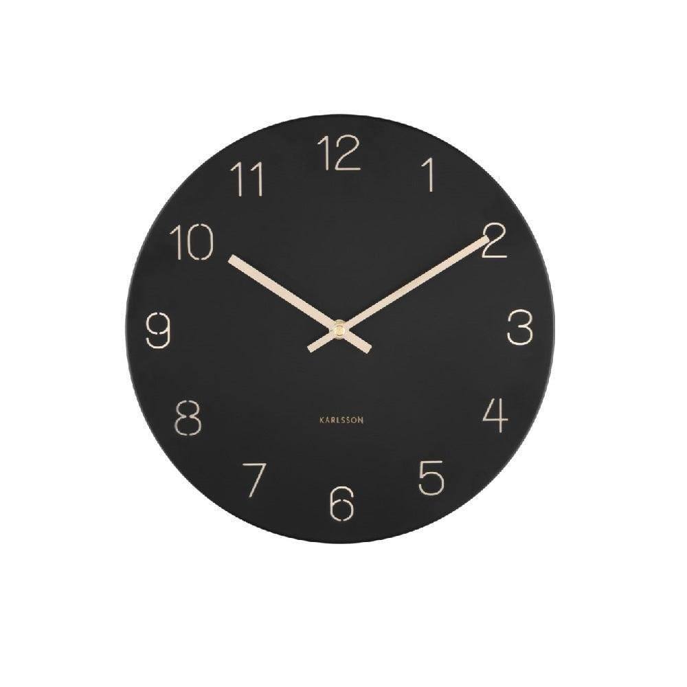 Karlsson Netherlands Charm Engraved Numbers Wall Clock 30cm - Black