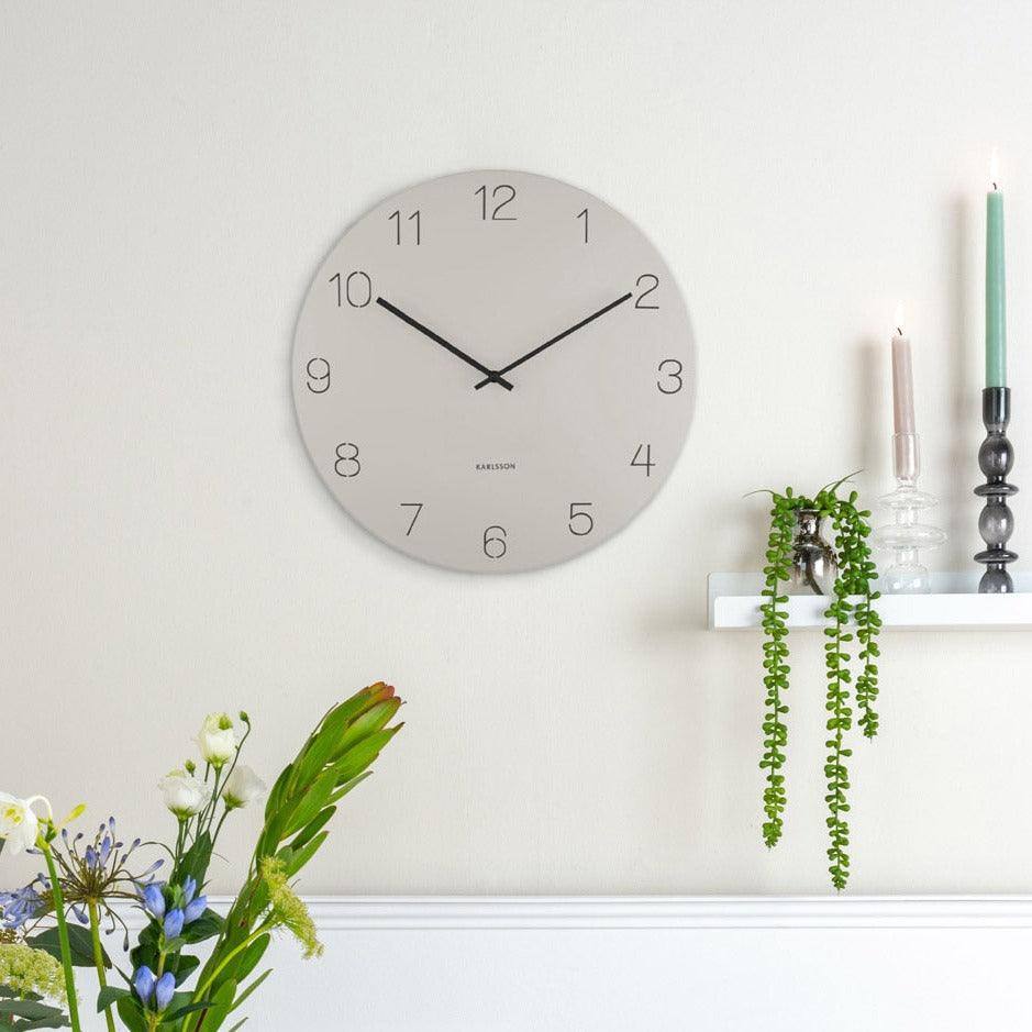 Karlsson Netherlands Charm Engraved Numbers Wall Clock 30cm - Warm Grey