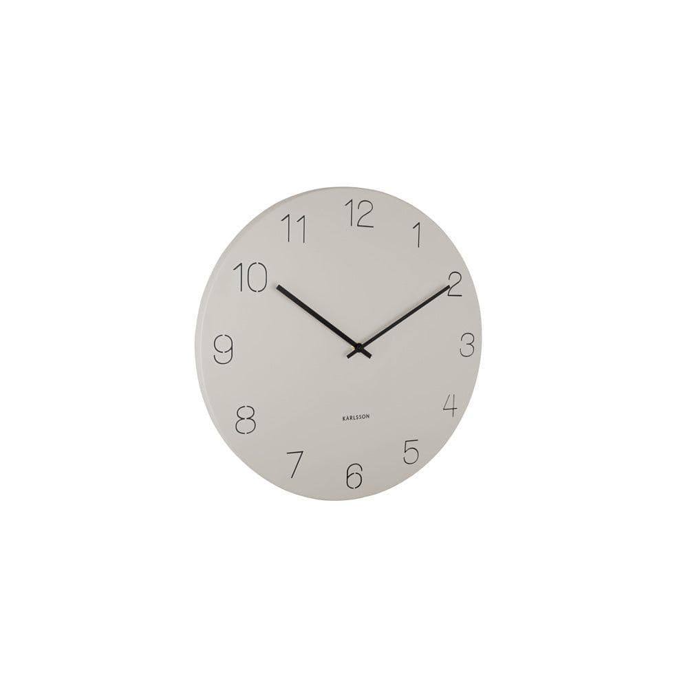 Karlsson Netherlands Charm Engraved Numbers Wall Clock 30cm - Warm Grey