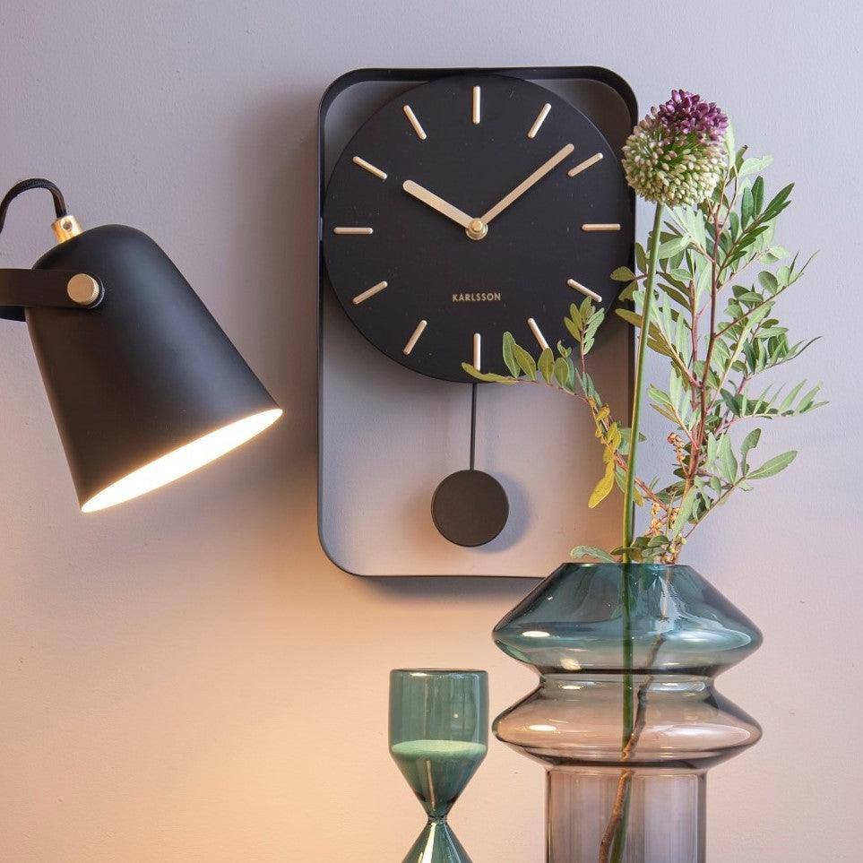 Karlsson Netherlands Charm Pendulum Wall Clock Medium - Black