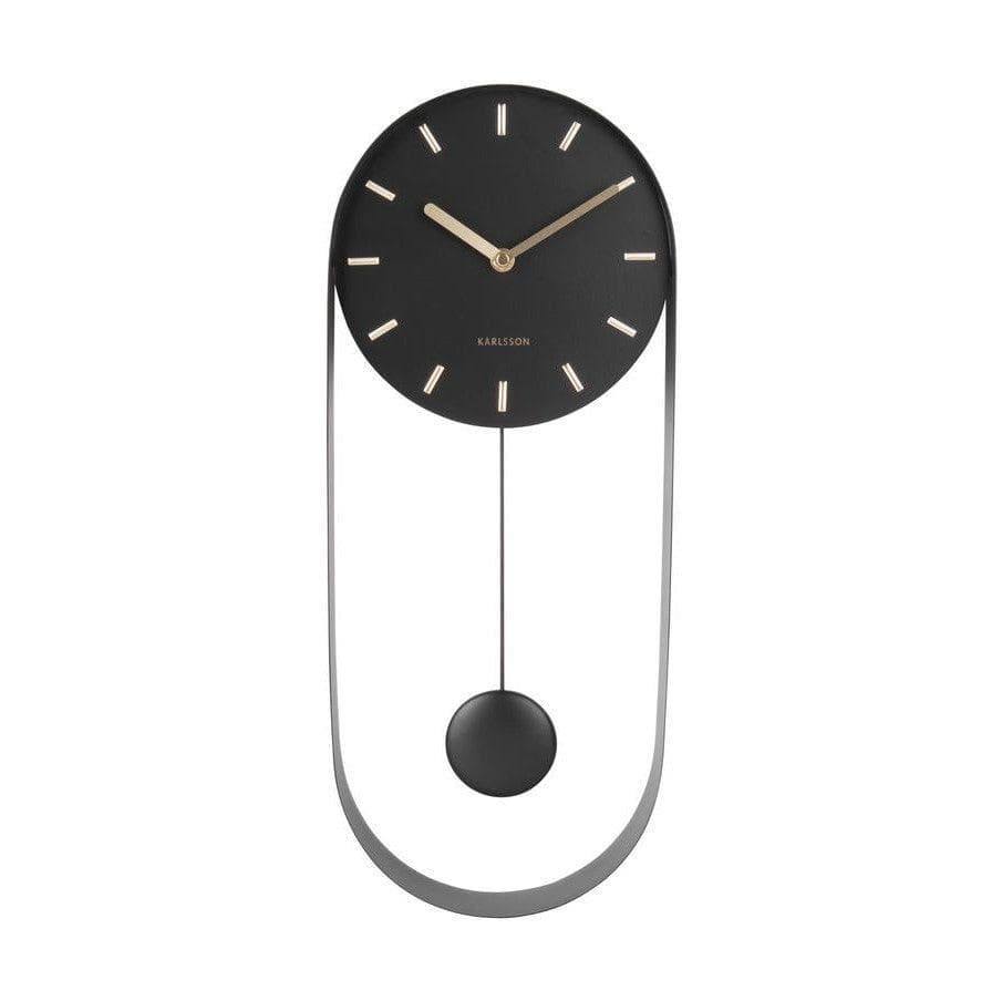 Karlsson Netherlands Charm Pendulum Wall Clock Tall - Black