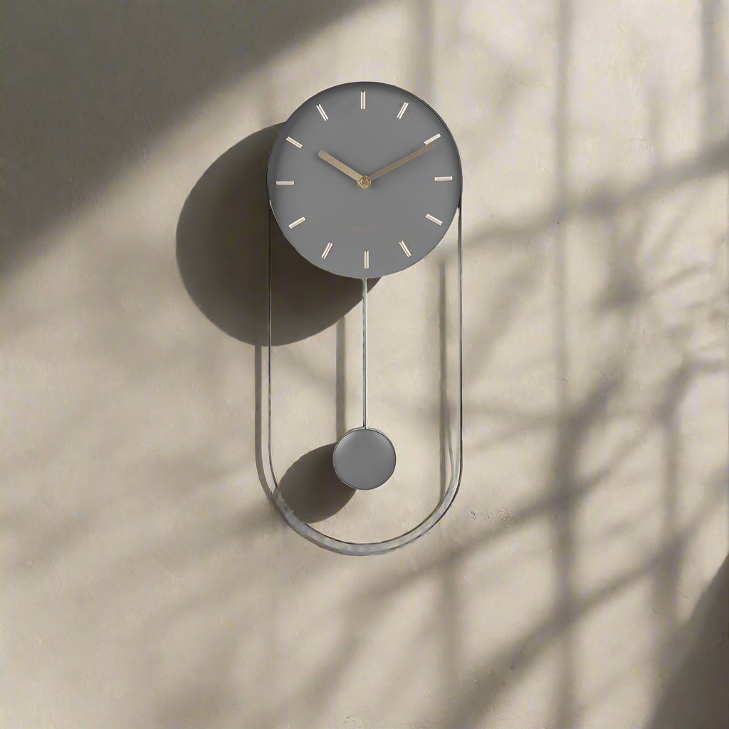 Charm Pendulum Wall Clock Tall - Grey