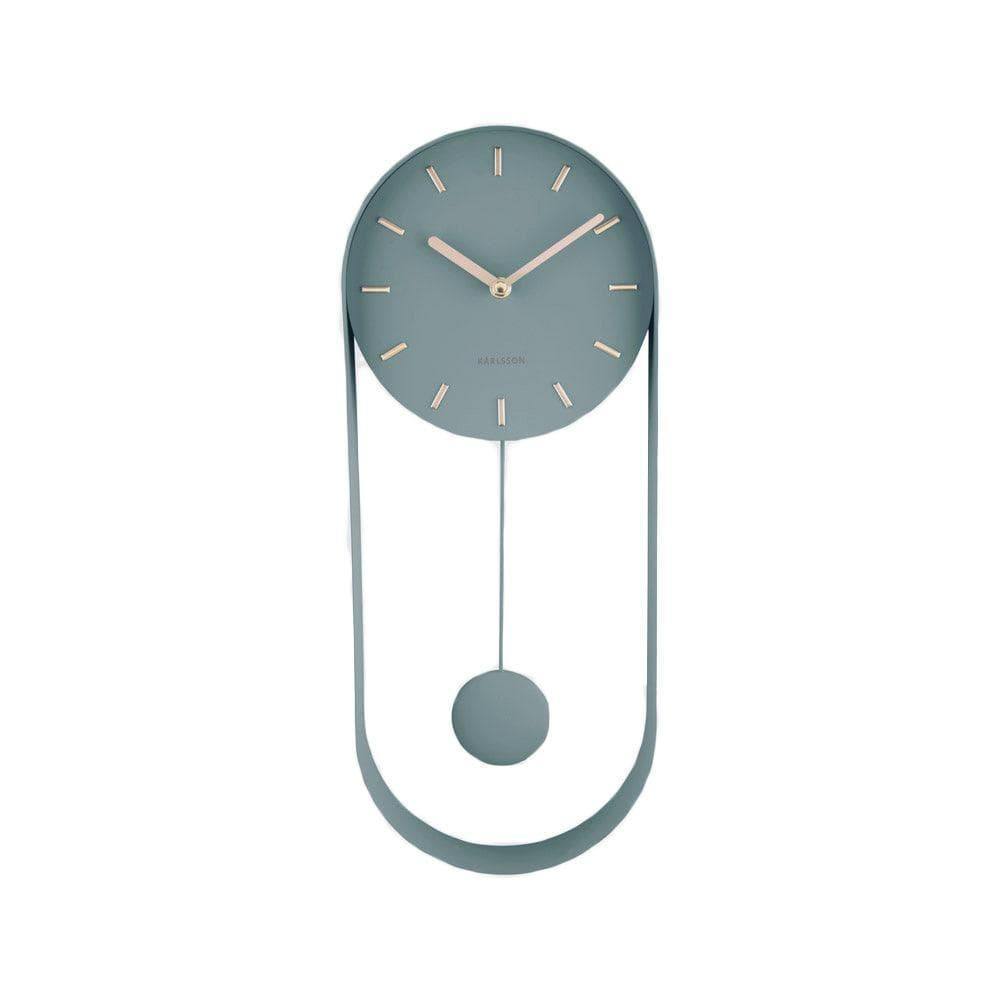 Karlsson Netherlands Charm Pendulum Wall Clock Tall - Jungle Green