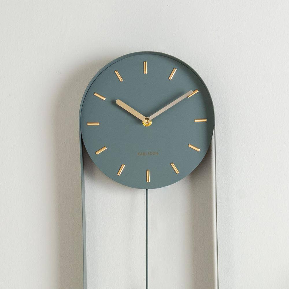 Karlsson Netherlands Charm Pendulum Wall Clock Tall - Jungle Green