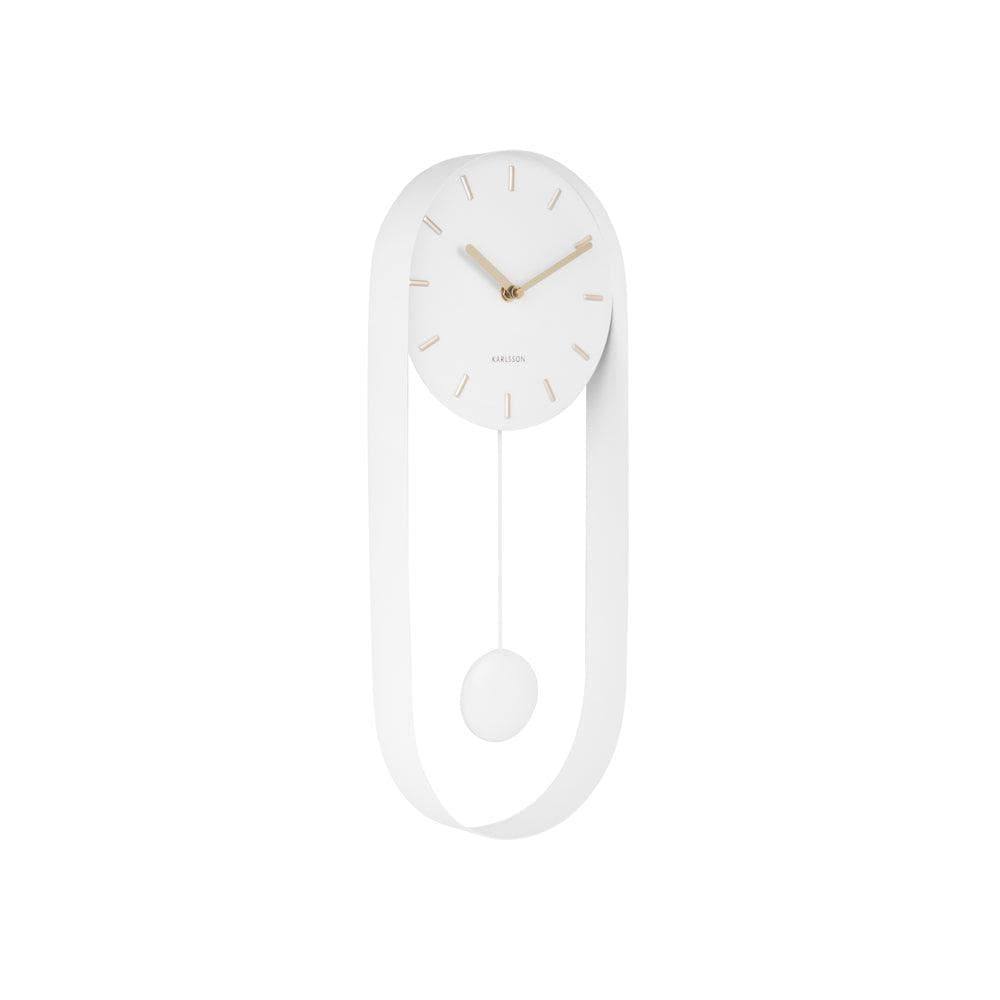 Karlsson Netherlands Charm Pendulum Wall Clock Tall - White