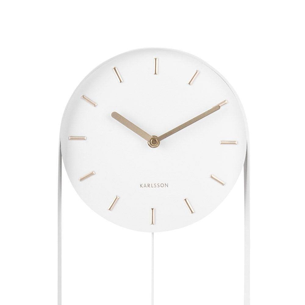 Karlsson Netherlands Charm Pendulum Wall Clock Tall - White