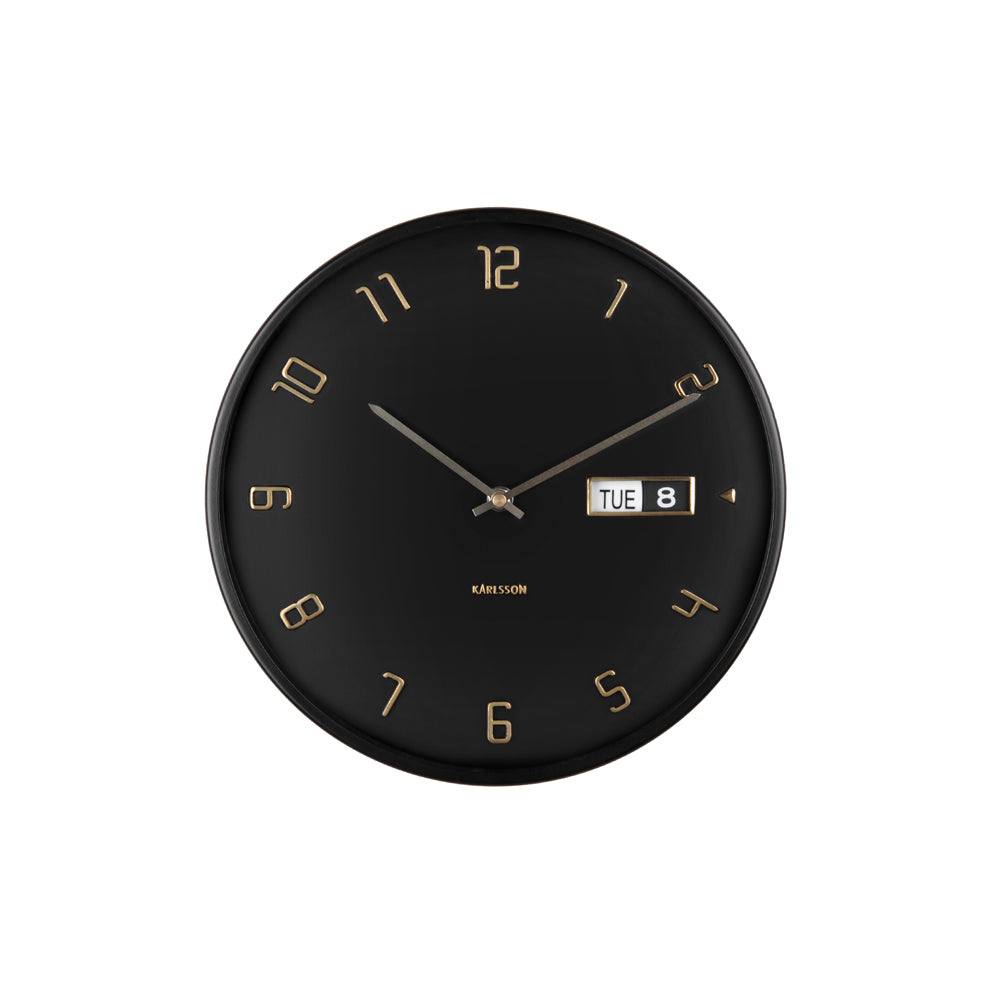 Karlsson Netherlands Data Flip Wall Clock 30cm - Black