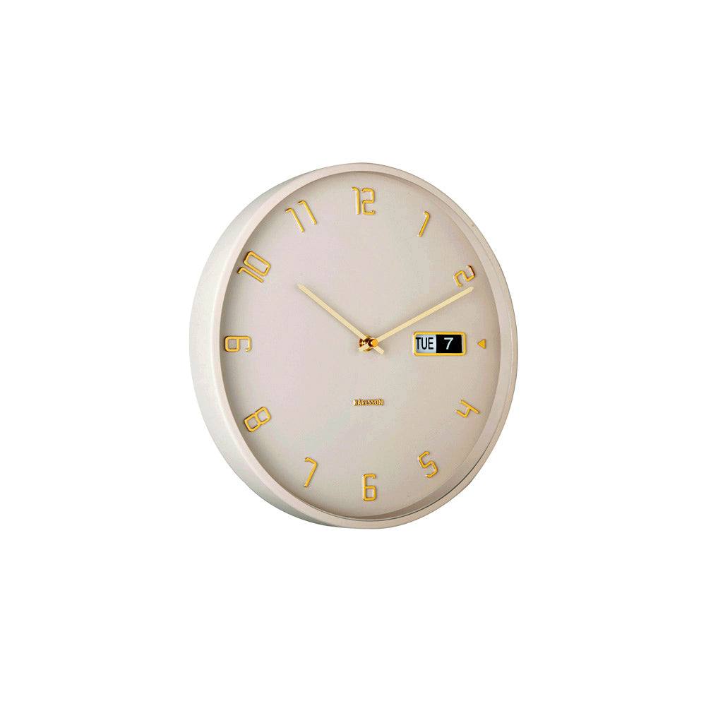 Karlsson Netherlands Data Flip Wall Clock 30cm - Warm Grey