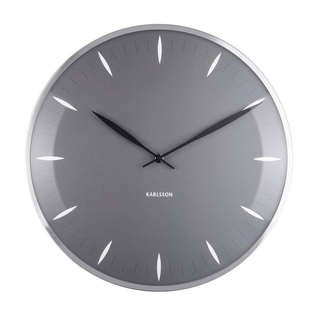 Karlsson Netherlands Dome Leaf Wall Clock 40cm - Dark Grey