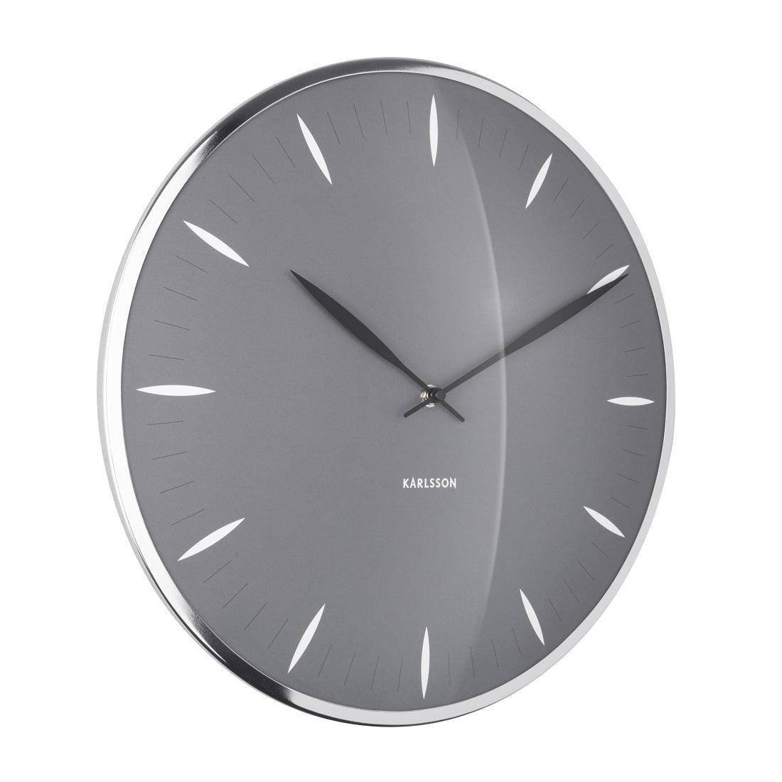 Karlsson Netherlands Dome Leaf Wall Clock 40cm - Dark Grey