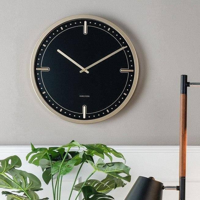 Karlsson Netherlands Dots & Batons Wall Clock 42cm - Black Gold