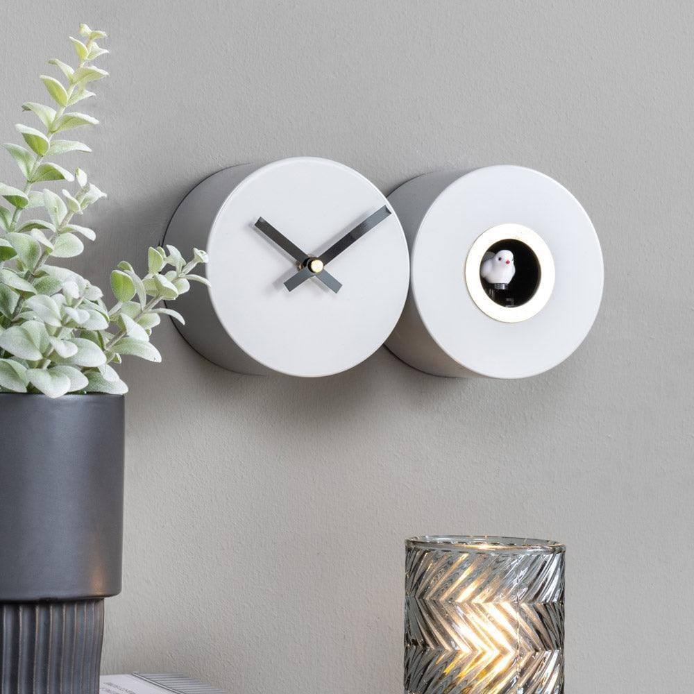 Karlsson Netherlands Duo Cuckoo Wall Clock - Mouse Grey