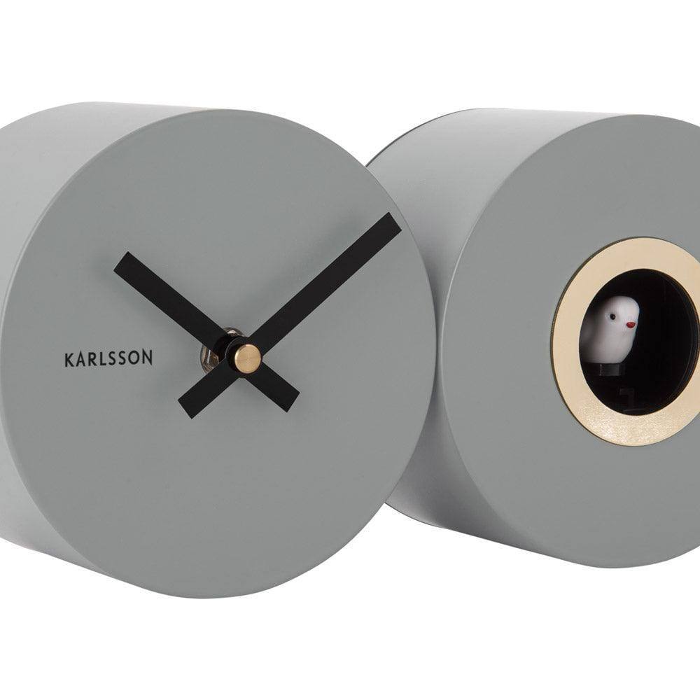 Karlsson Netherlands Duo Cuckoo Wall Clock - Mouse Grey