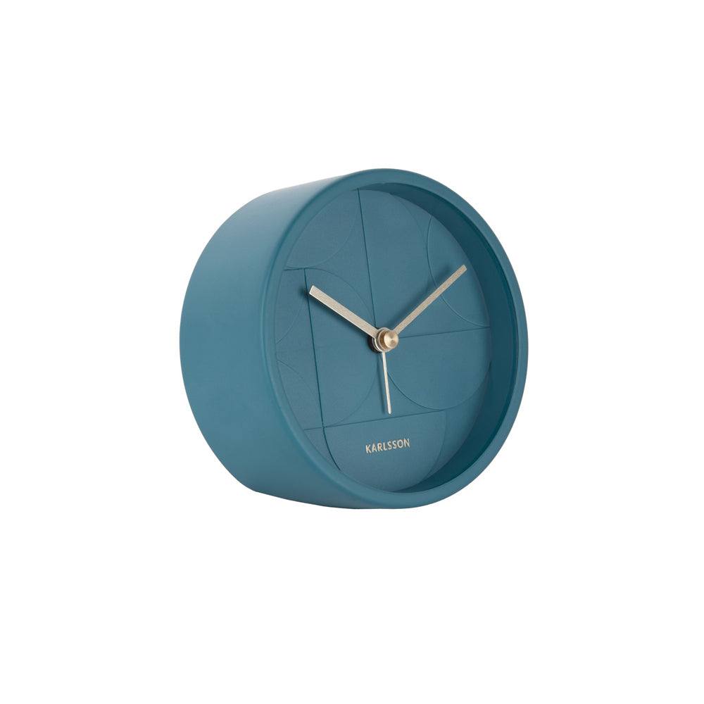 Karlsson Netherlands Echelon Circular Alarm Clock - Dark Blue