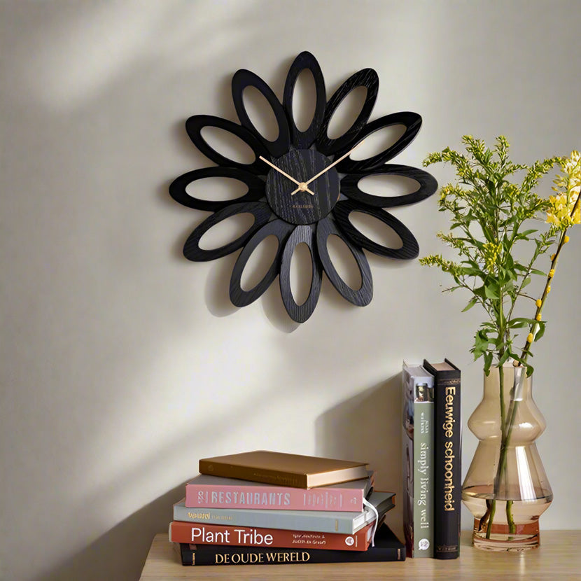 Fiore Wall Clock 40cm - Black