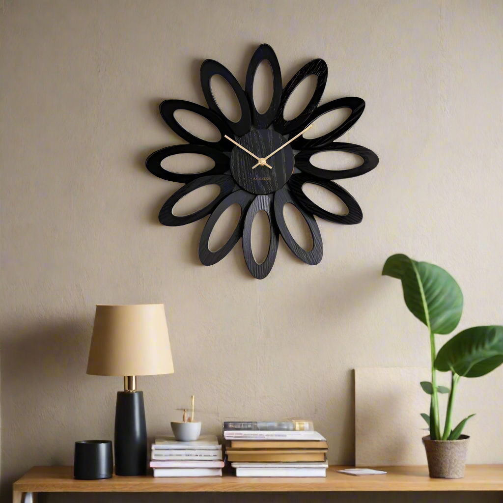 Fiore Wall Clock 40cm - Black