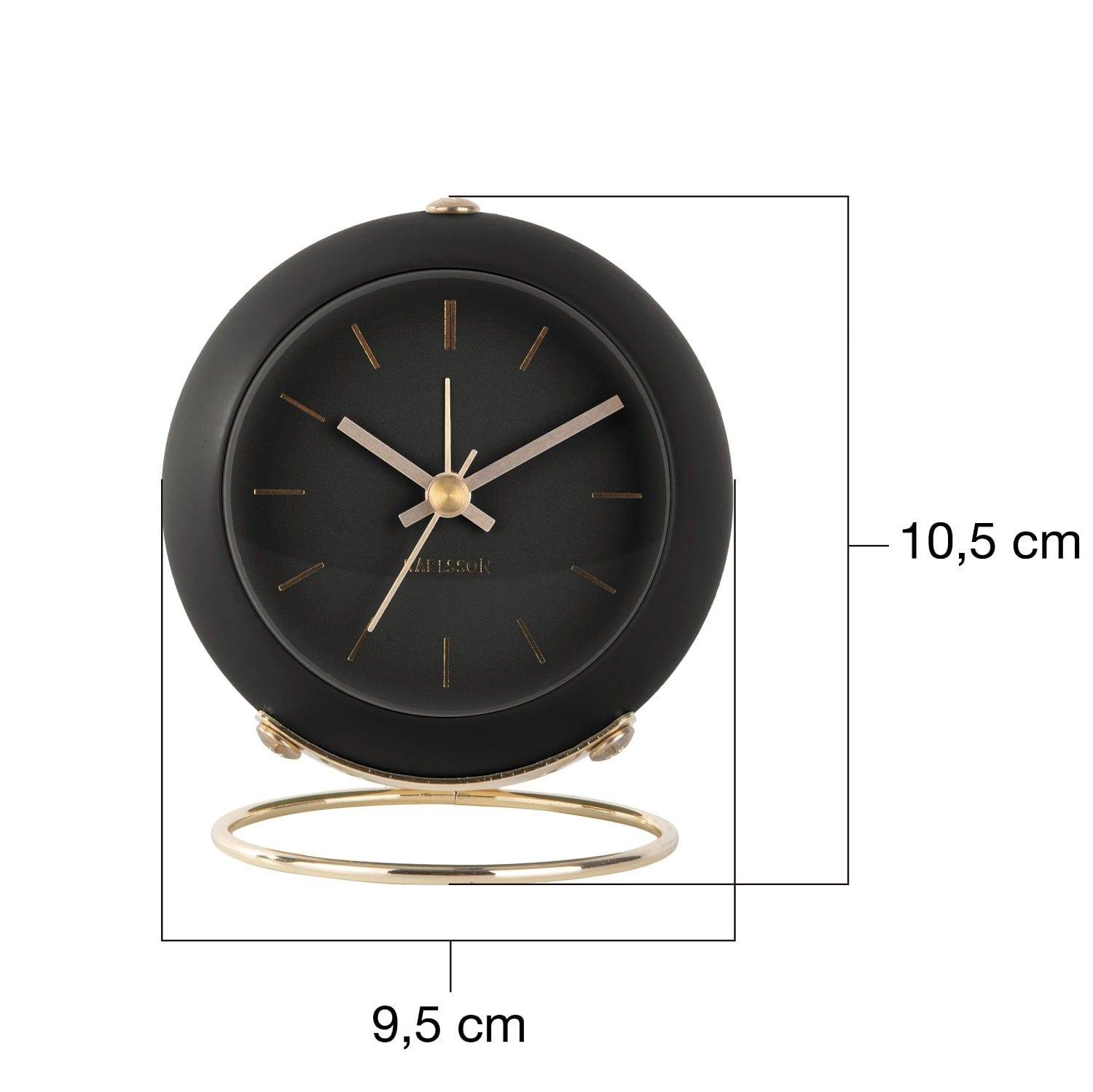 Karlsson Netherlands Globe Alarm Clock - Black Gold