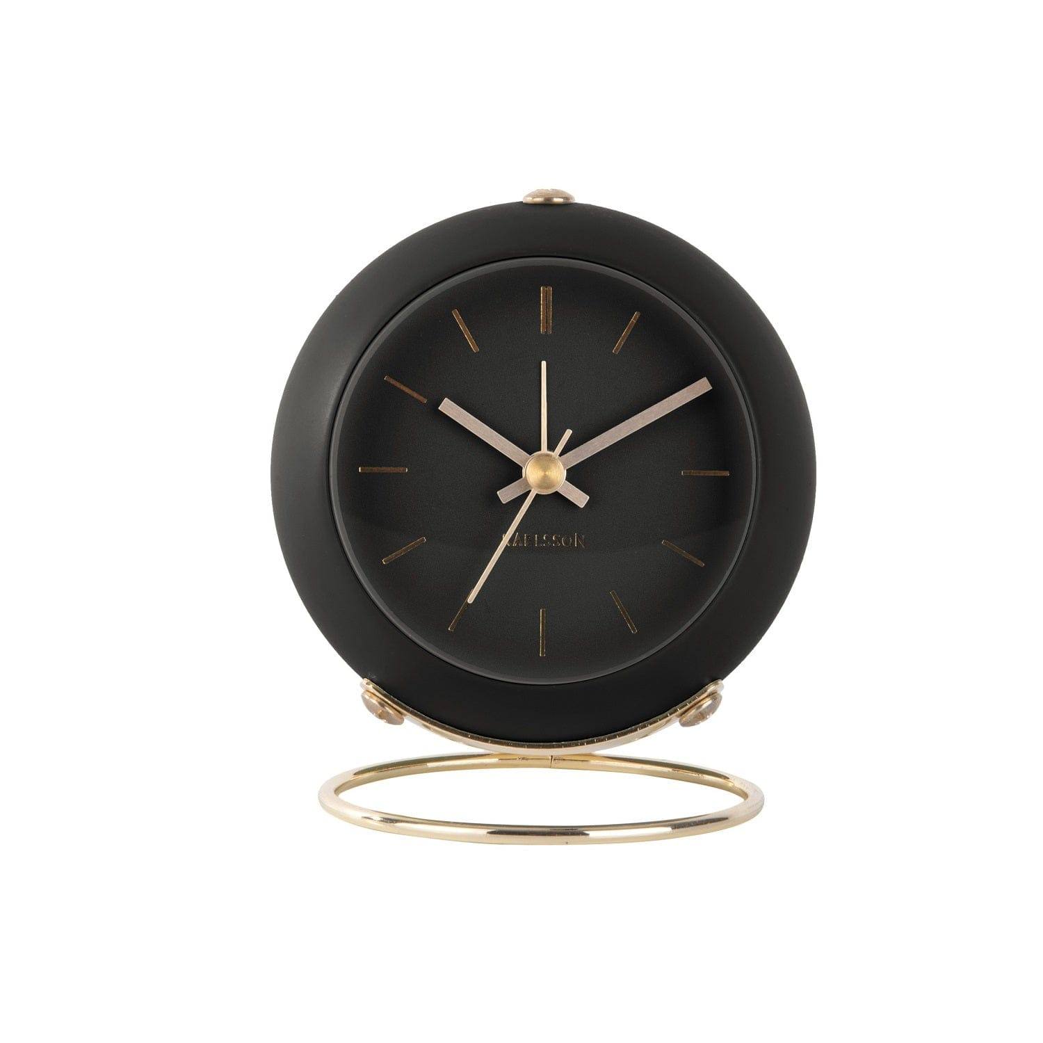 Karlsson Netherlands Globe Alarm Clock - Black Gold