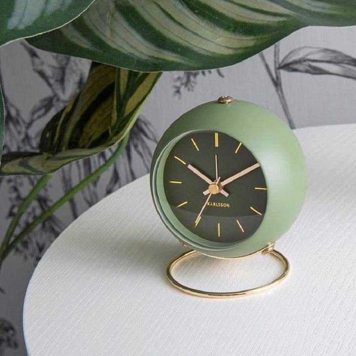 Karlsson Netherlands Globe Alarm Clock - Green Gold