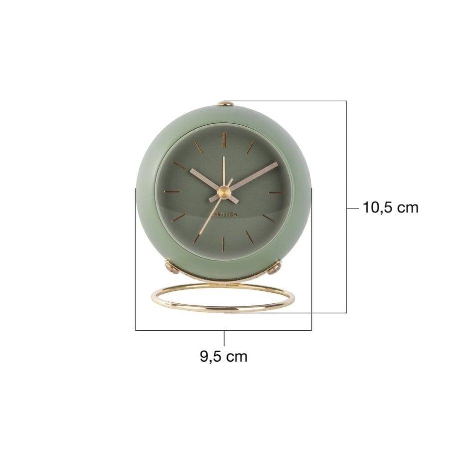 Karlsson Netherlands Globe Alarm Clock - Green Gold