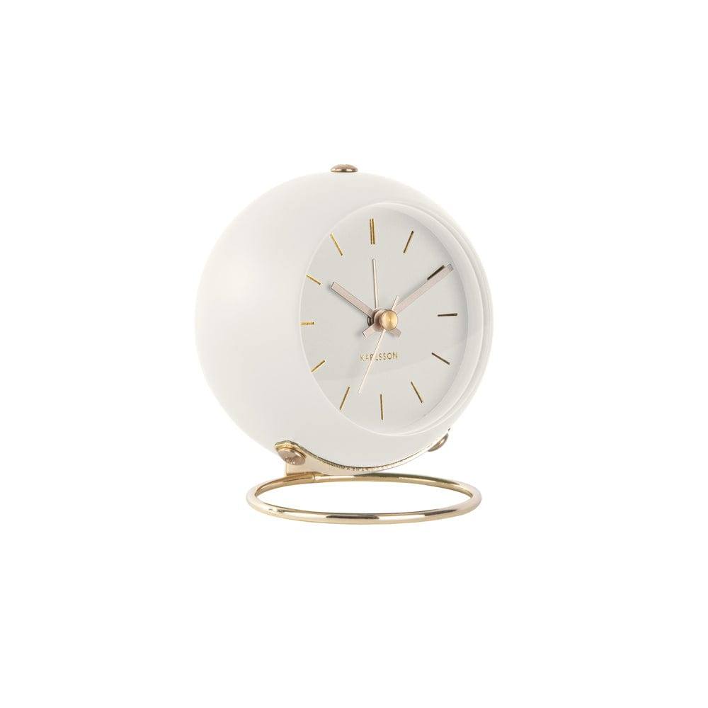 Karlsson Netherlands Globe Alarm Clock - White