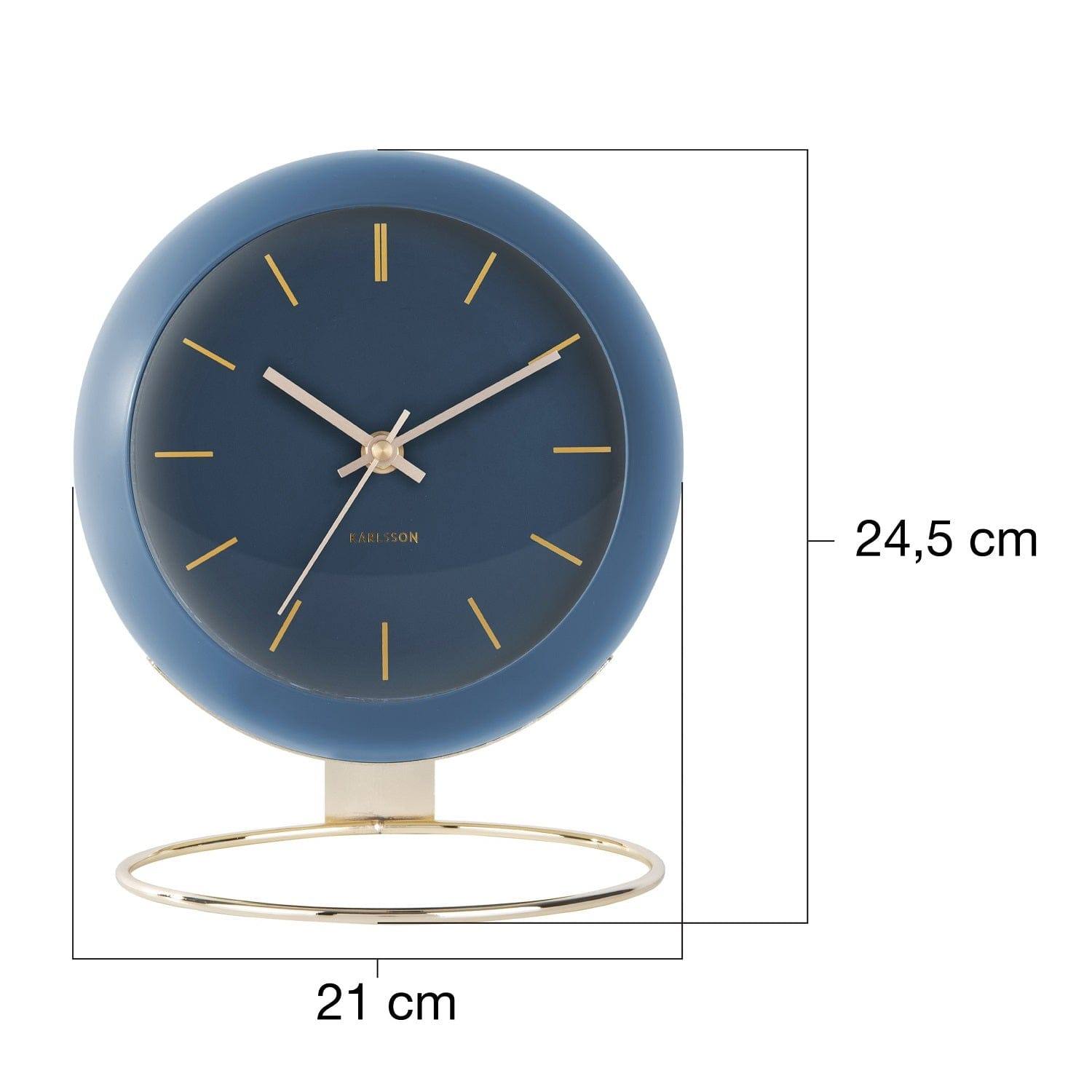 Karlsson Netherlands Globe Table Clock 21cm - Blue Gold