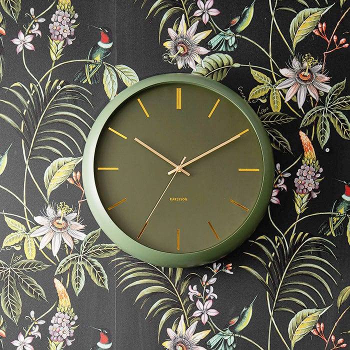 Karlsson Netherlands Globe Wall Clock 40cm - Moss Green