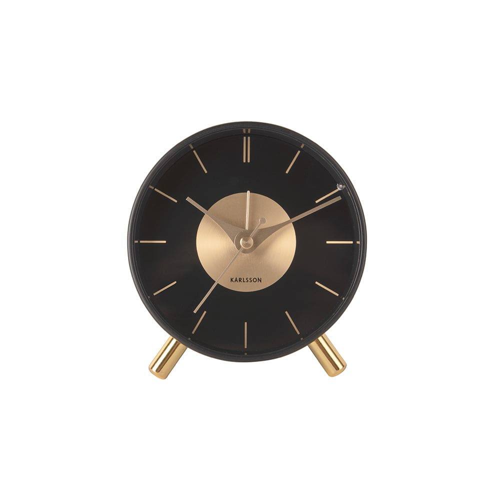 Karlsson Netherlands Gold Disc Alarm Clock - Black