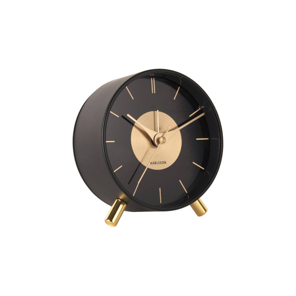 Karlsson Netherlands Gold Disc Alarm Clock - Black