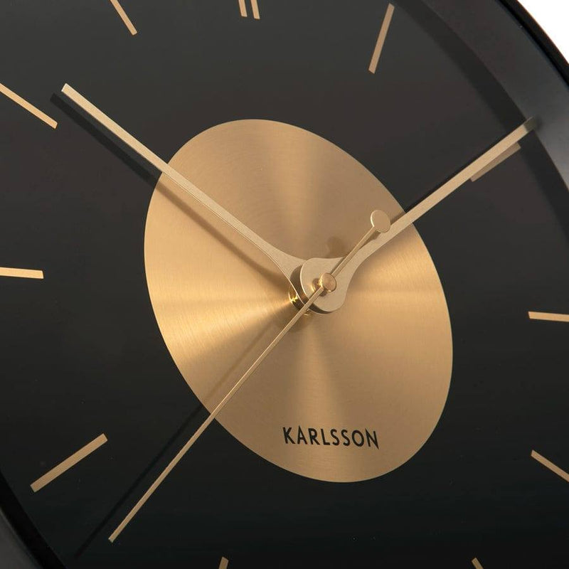 Karlsson Netherlands Gold Disc Wall Clock 35cm - Black Gold