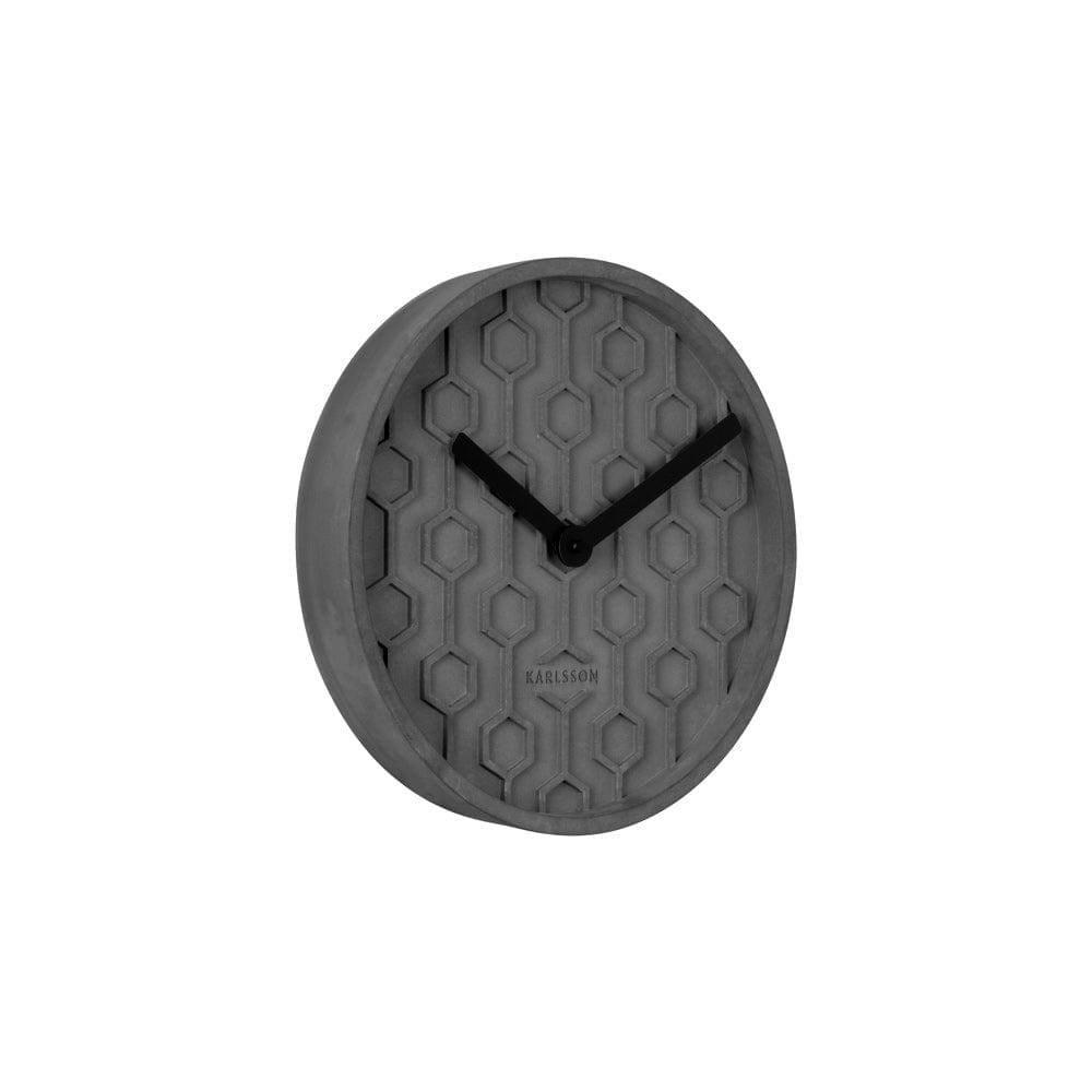 Karlsson Netherlands Honeycomb Concrete Wall Clock 31cm - Dark Grey