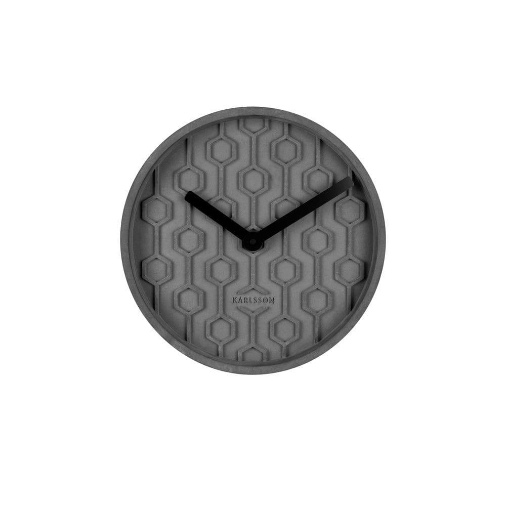 Karlsson Netherlands Honeycomb Concrete Wall Clock 31cm - Dark Grey