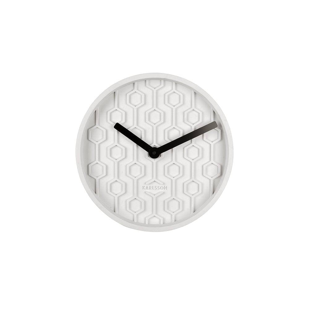 Karlsson Netherlands Honeycomb Concrete Wall Clock 31cm - White