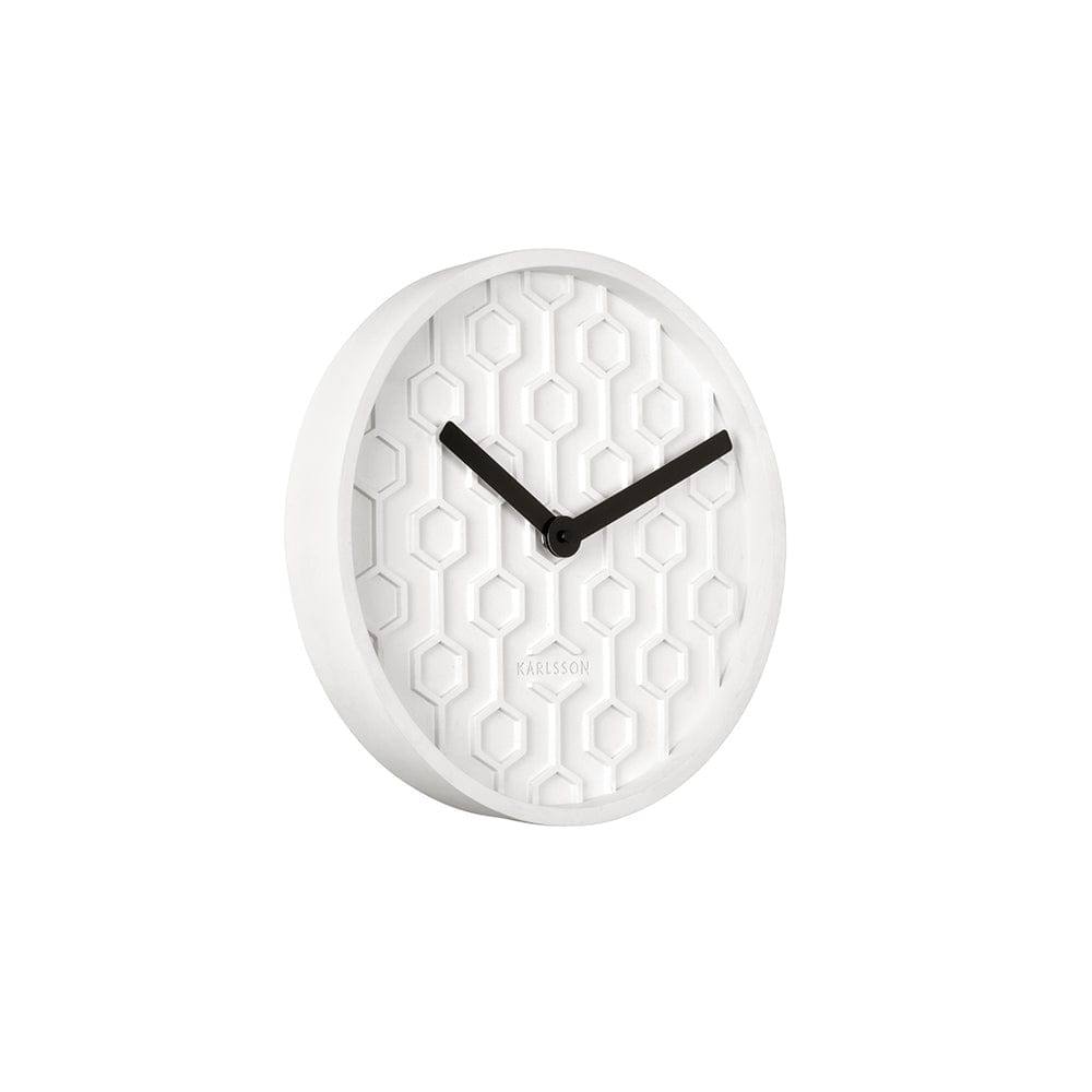 Karlsson Netherlands Honeycomb Concrete Wall Clock 31cm - White