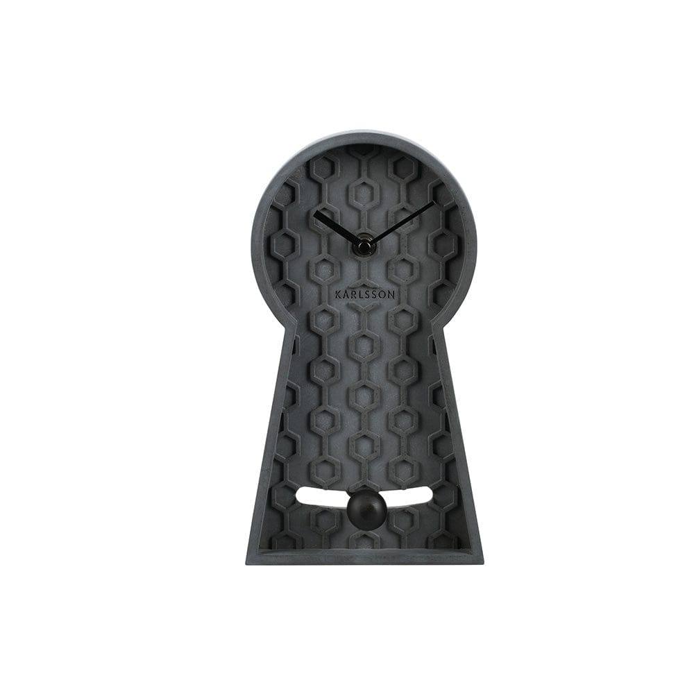 Karlsson Netherlands Honeycomb Pendulum Table Clock - Dark Grey