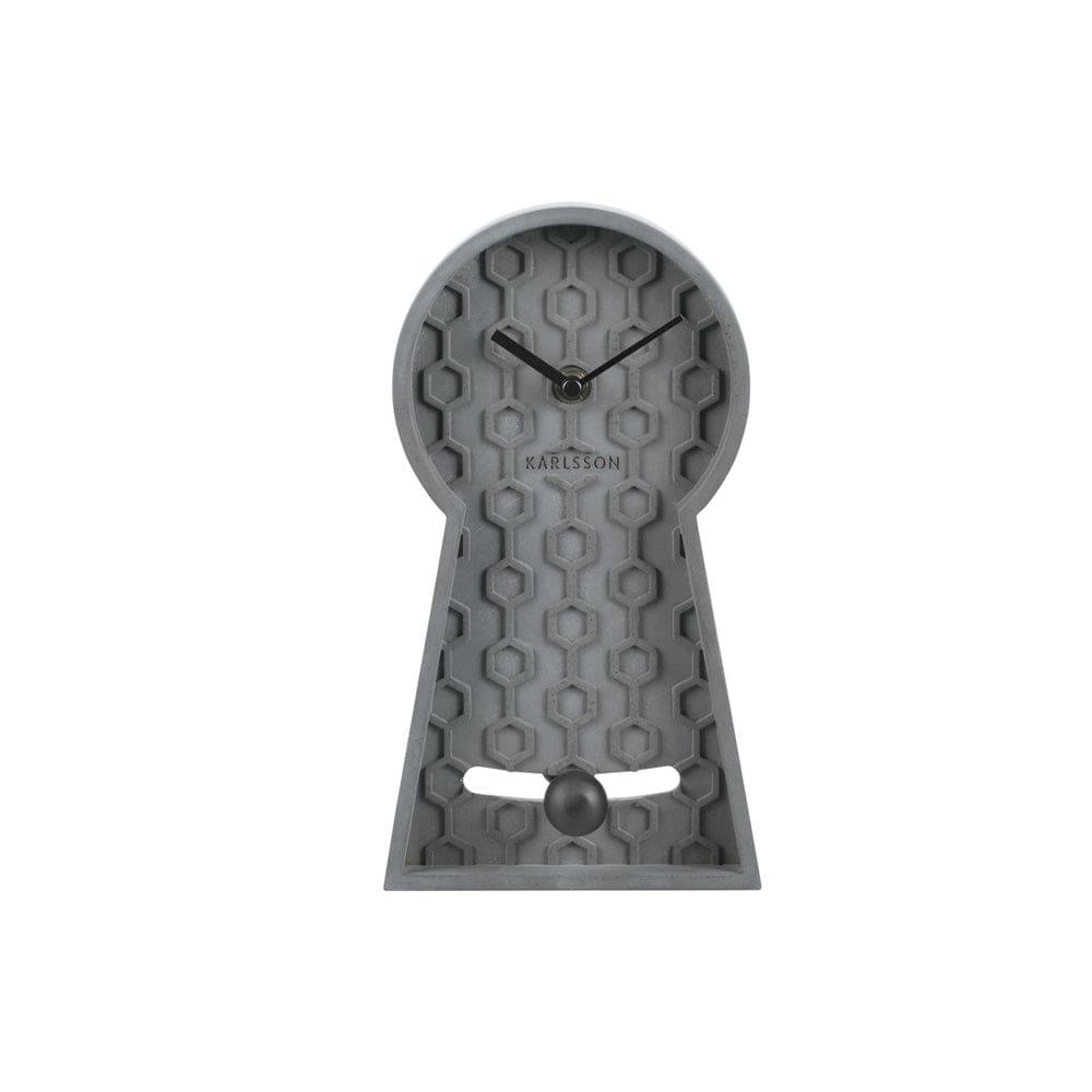 Karlsson Netherlands Honeycomb Pendulum Table Clock - Grey