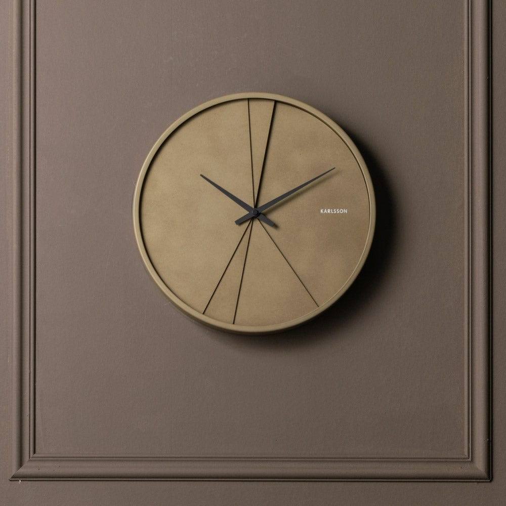 Karlsson Netherlands Layered Lines Wall Clock 30cm - Moss Green