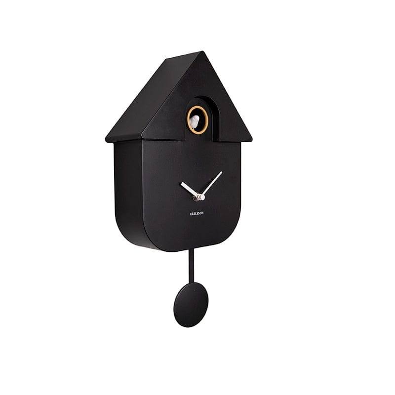 Karlsson Netherlands Modern Cuckoo Pendulum Wall Clock - Black